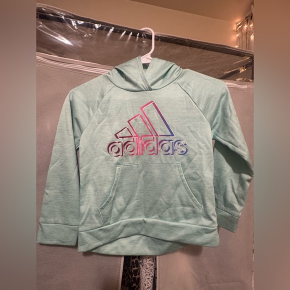 adidas Other - Adidas Light Green Hoodie with Colorful Logo